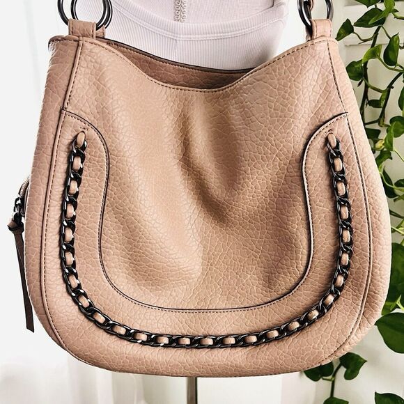 Jessica Simpson Tan Vegan Leather Charlie Satchel Purse with Braided Detail Bag - Picture 2 of 6